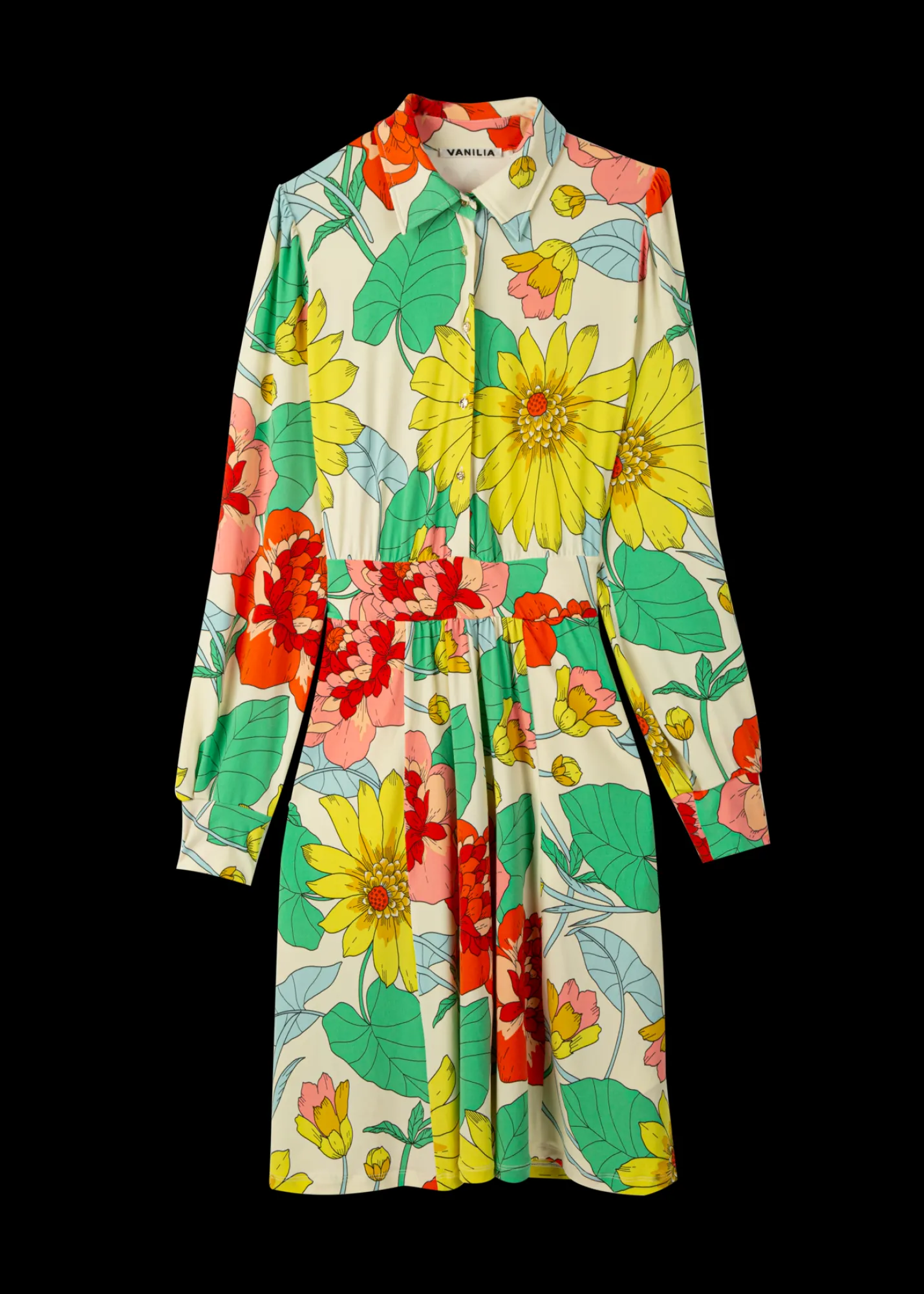 Blouse Jurk Met Bloemenprint*Vanilia Cheap