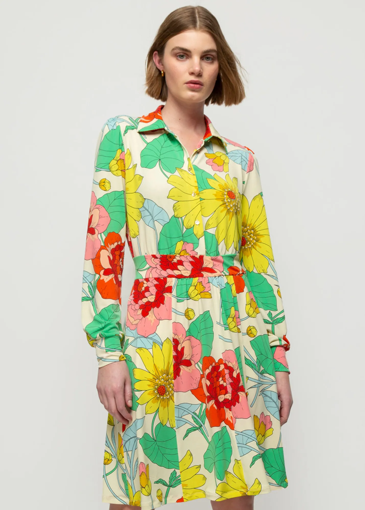 Blouse Jurk Met Bloemenprint*Vanilia Cheap