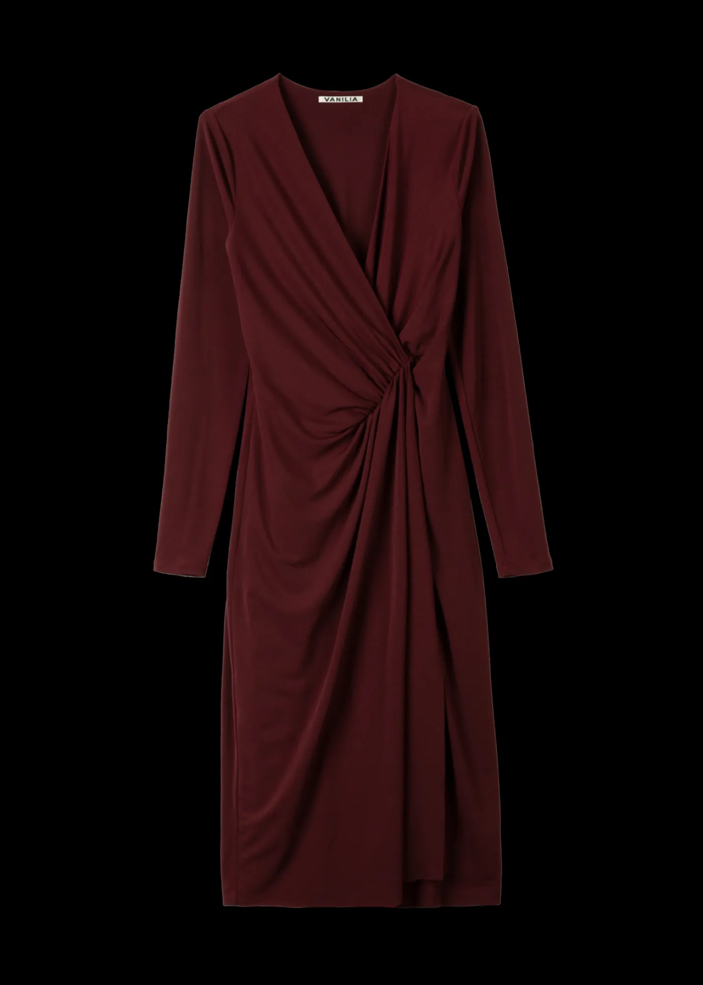 Crepe Jurk Met Drapering*Vanilia Store
