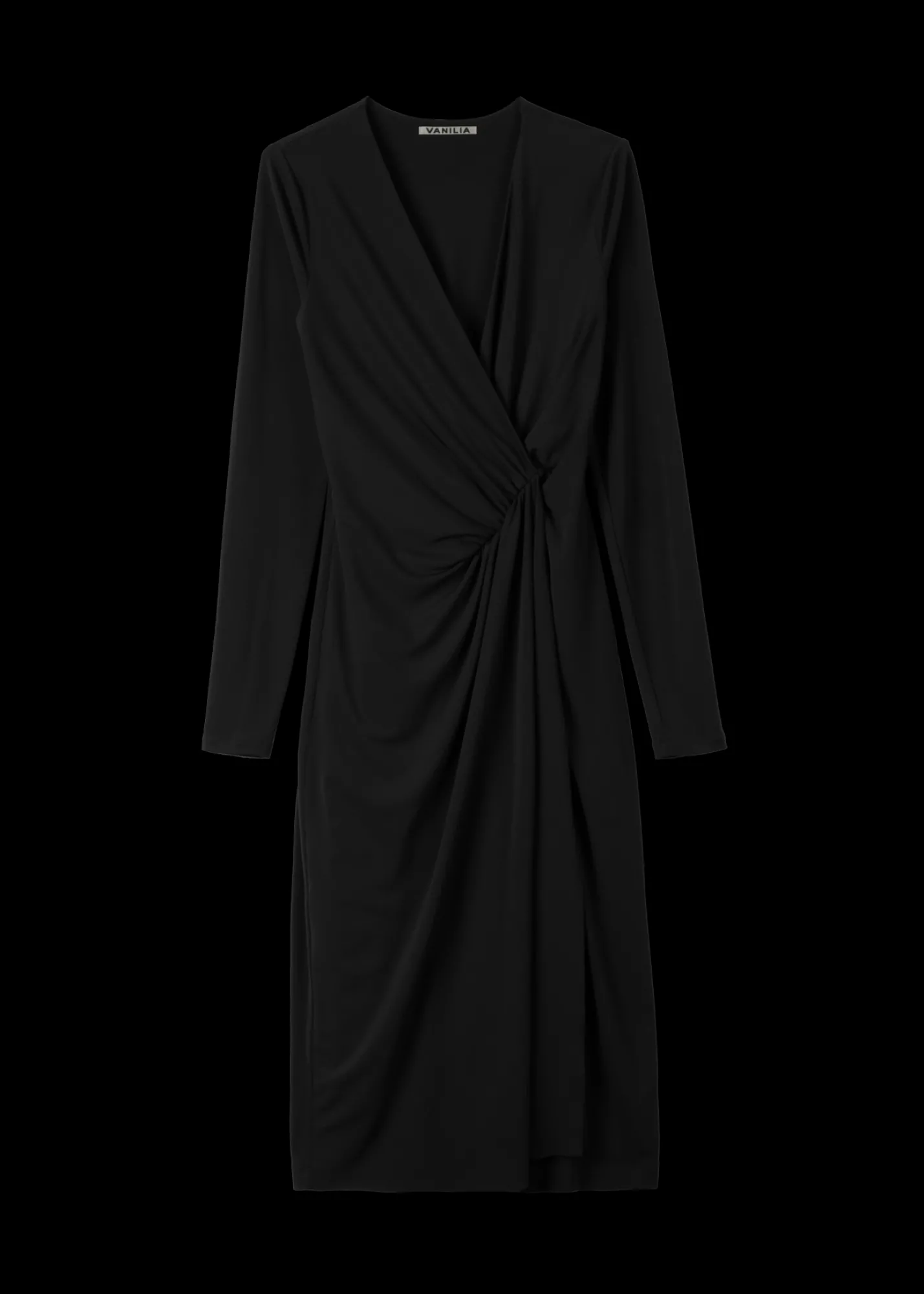 Crepe Jurk Met Drapering*Vanilia Best Sale