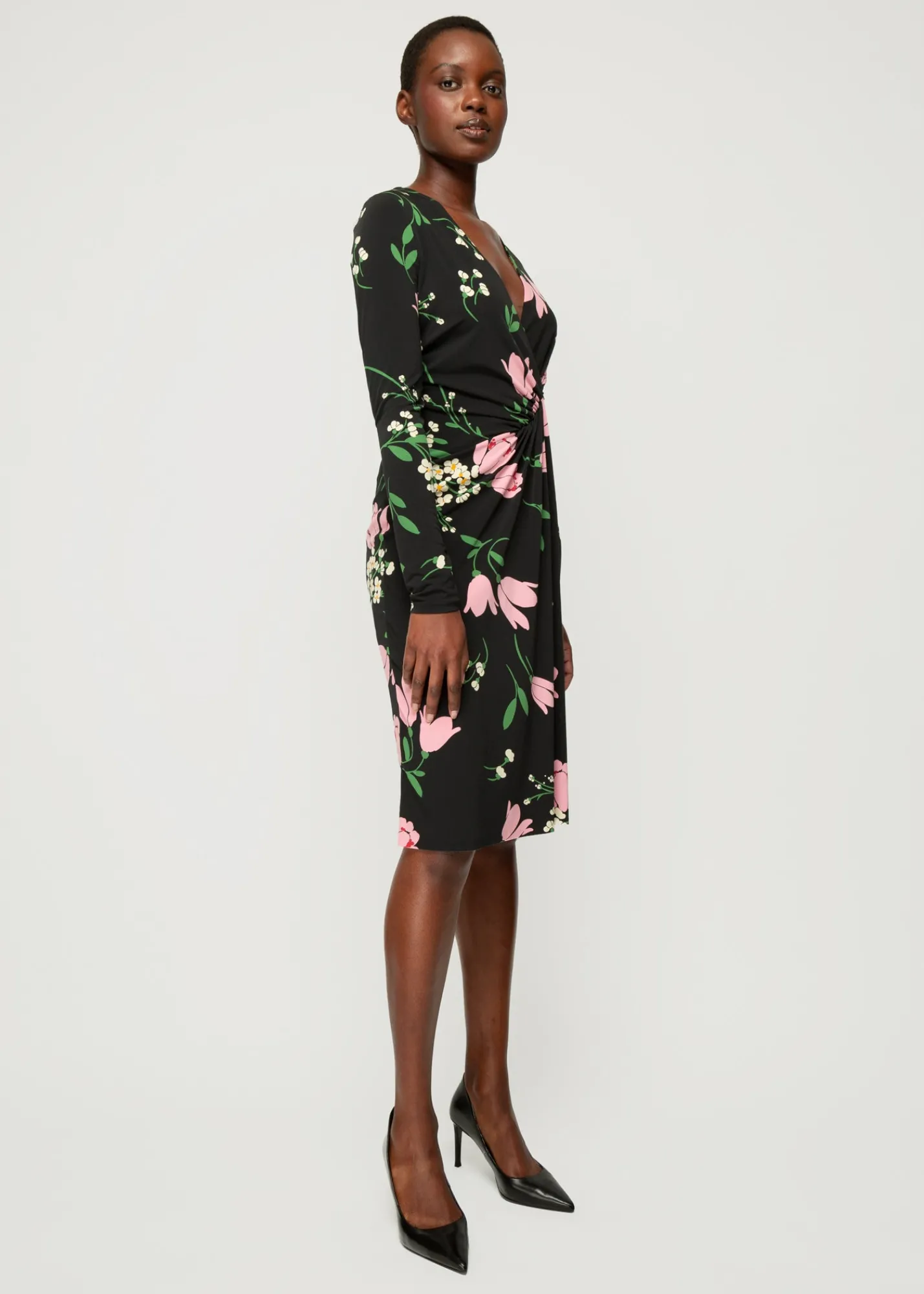 Crepe Jurk Met Drapering*Vanilia Store