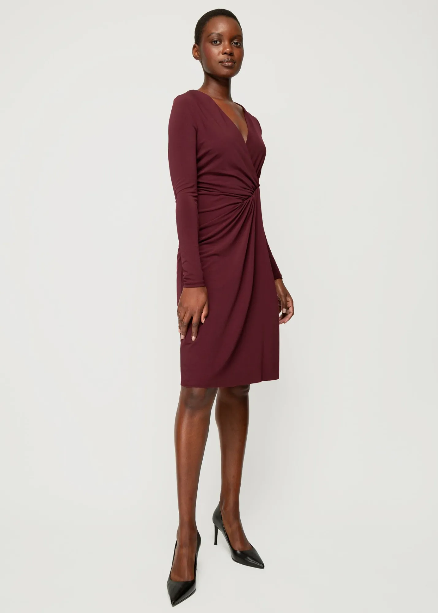 Crepe Jurk Met Drapering*Vanilia Store