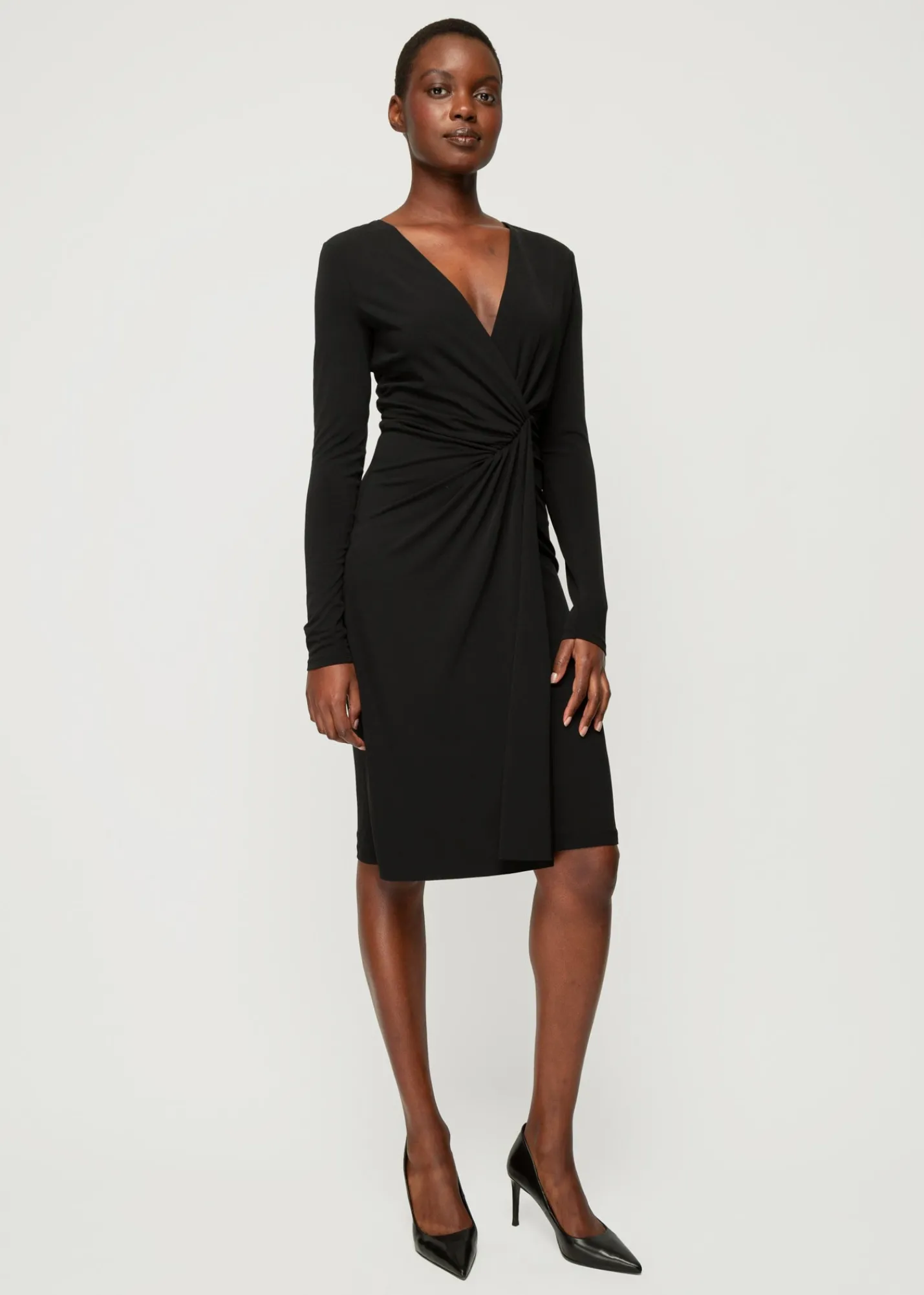 Crepe Jurk Met Drapering*Vanilia Best Sale