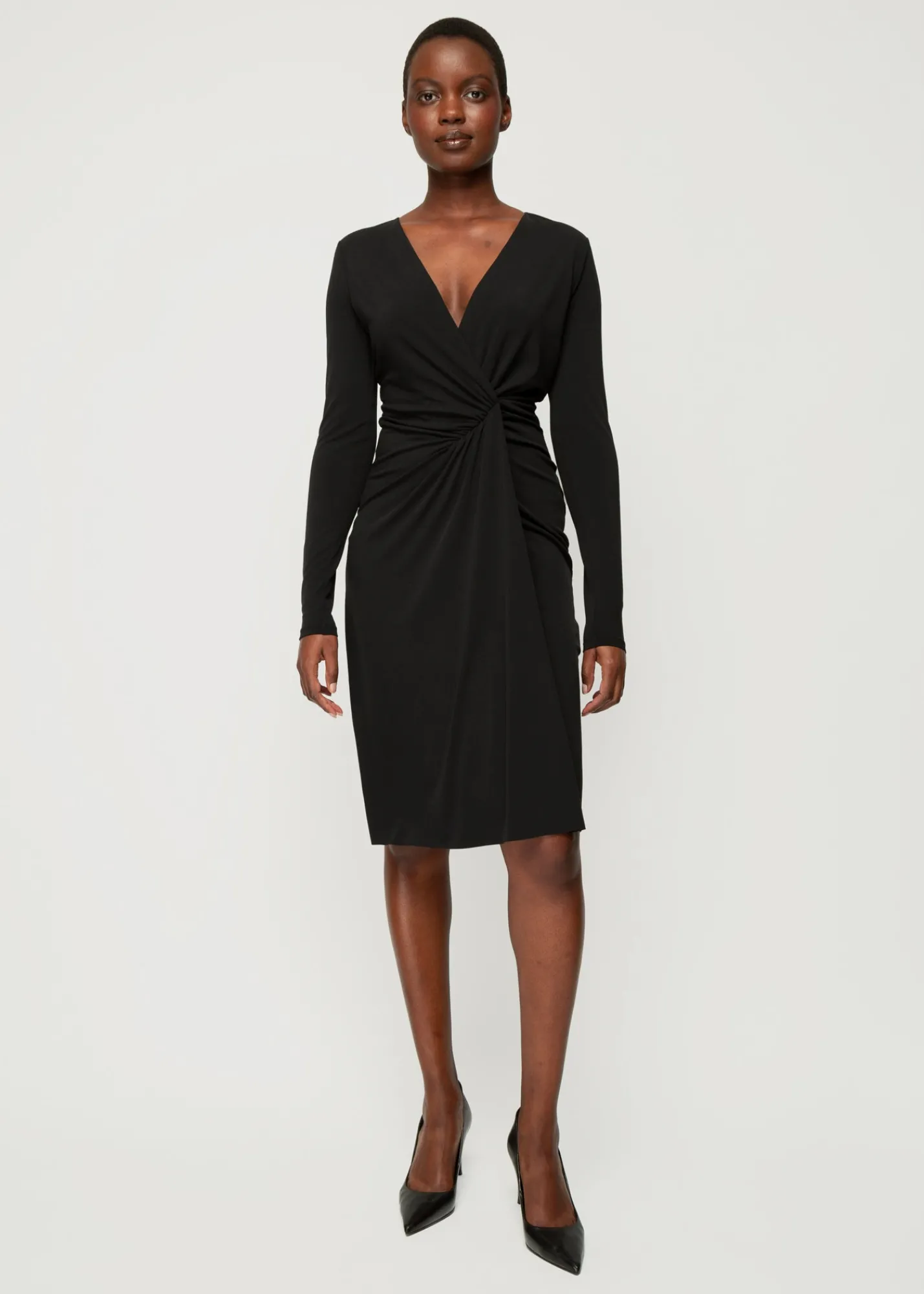 crepe_jurk_met_drapering_4.webp Crepe Jurk Met Drapering*Vanilia Best Sale