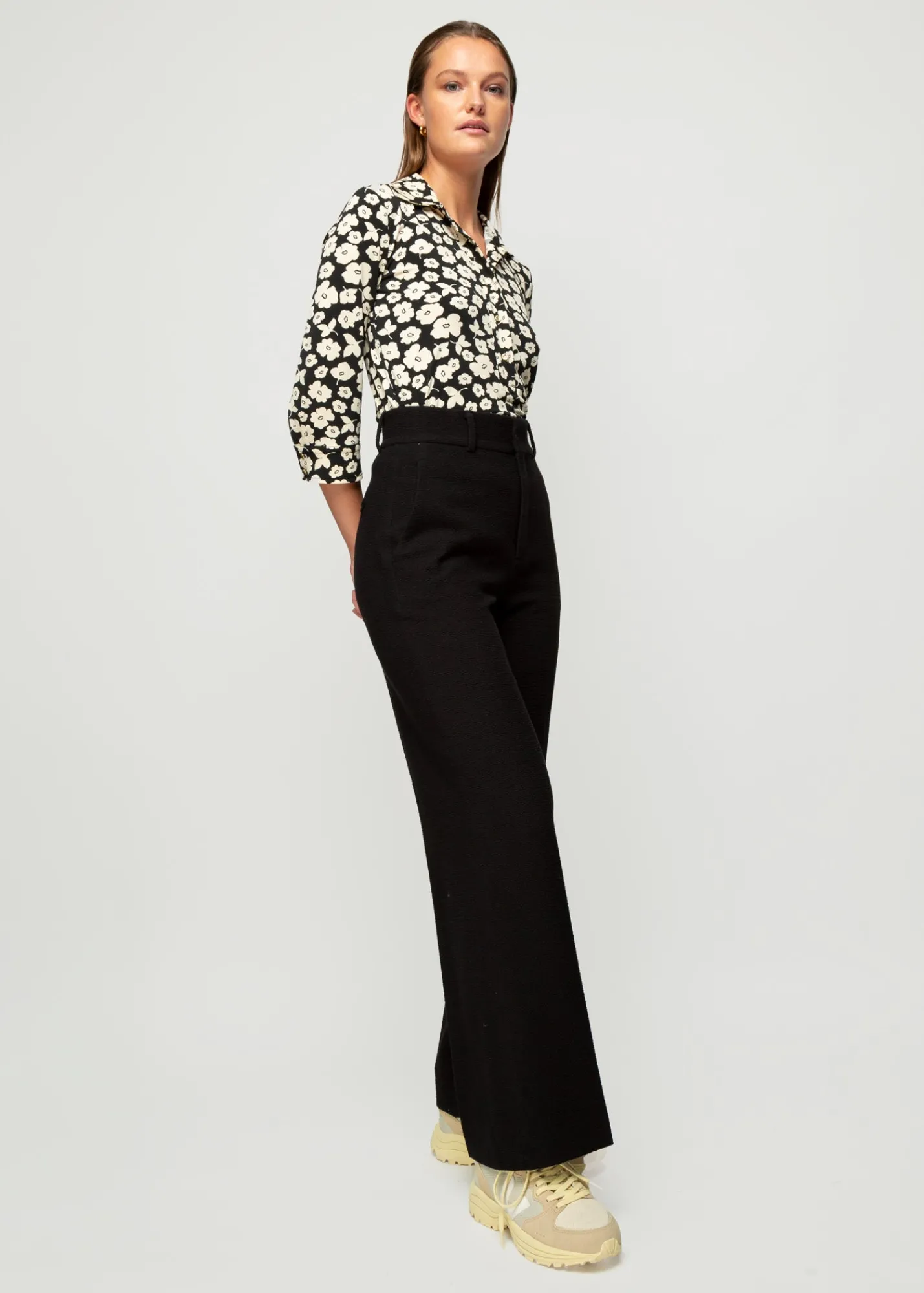 Crinkle Structuur Pantalon*Vanilia Fashion