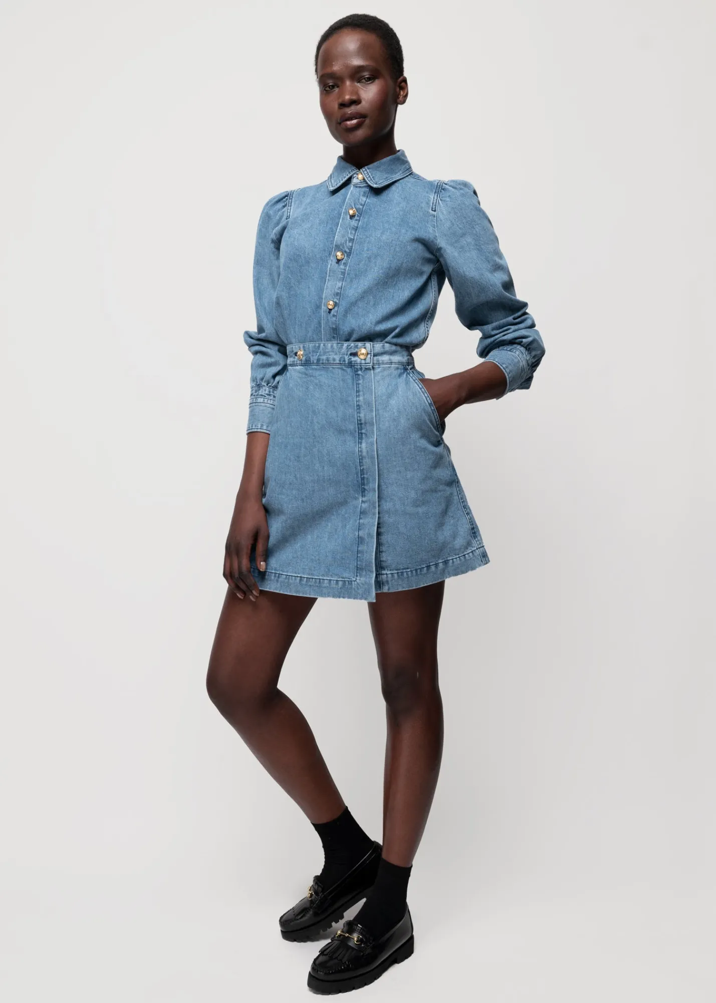 Denim Mini Wikkelrok*Vanilia Cheap