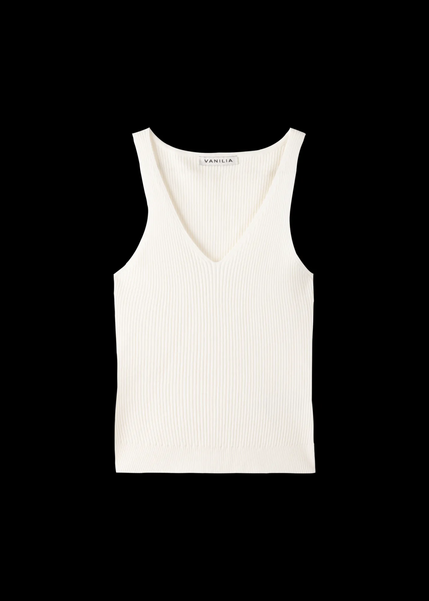 Gebreide Rib Top Met V-Hals*Vanilia Flash Sale