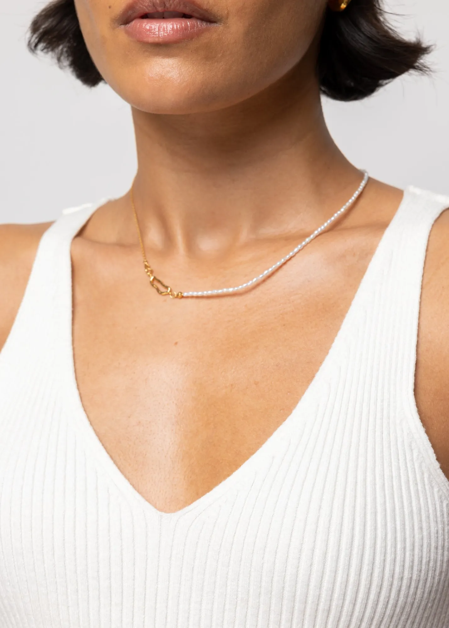 Gebreide Rib Top Met V-Hals*Vanilia Flash Sale