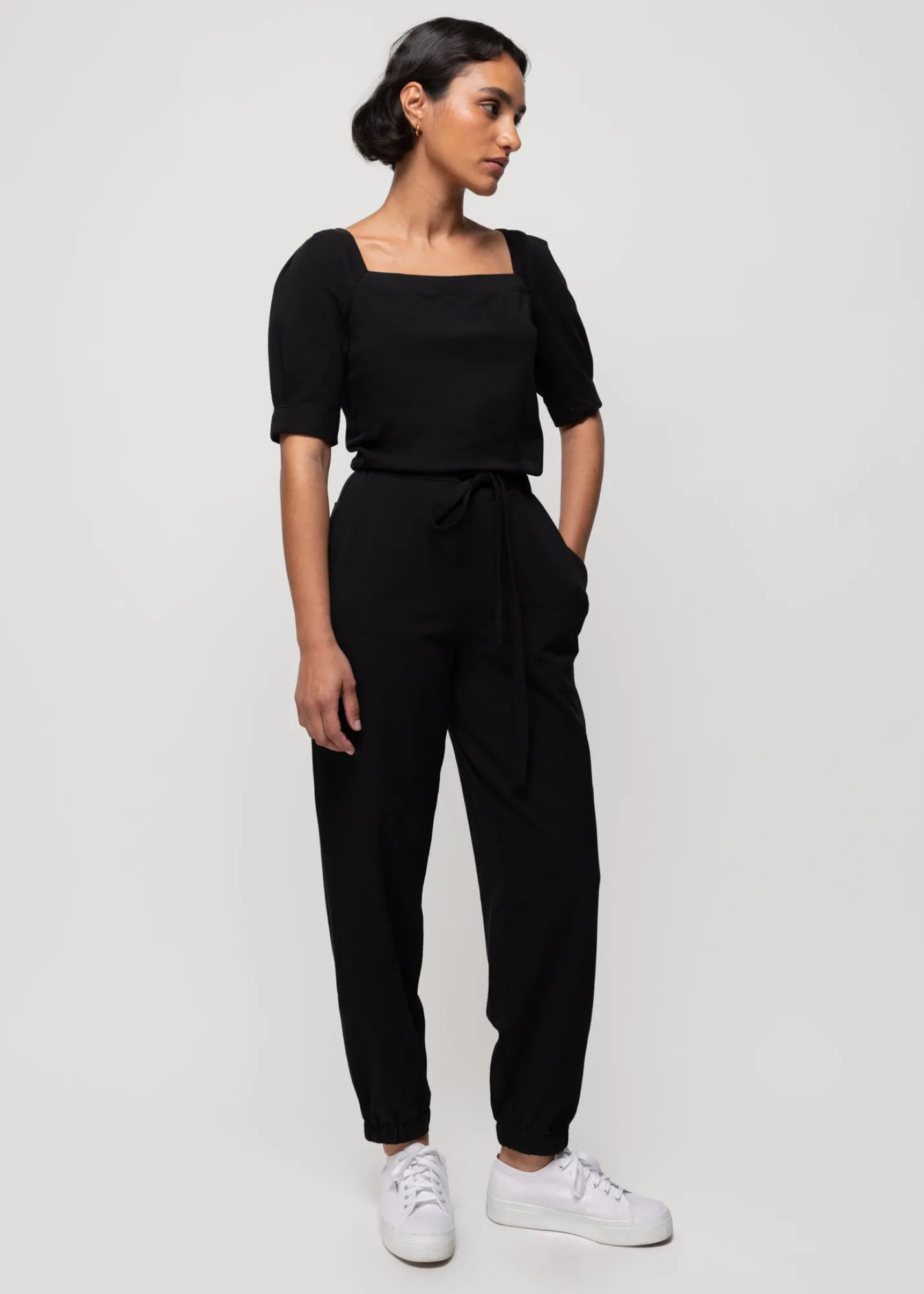 Katoenen Jumpsuit Met Vierkante Hals*Vanilia Store