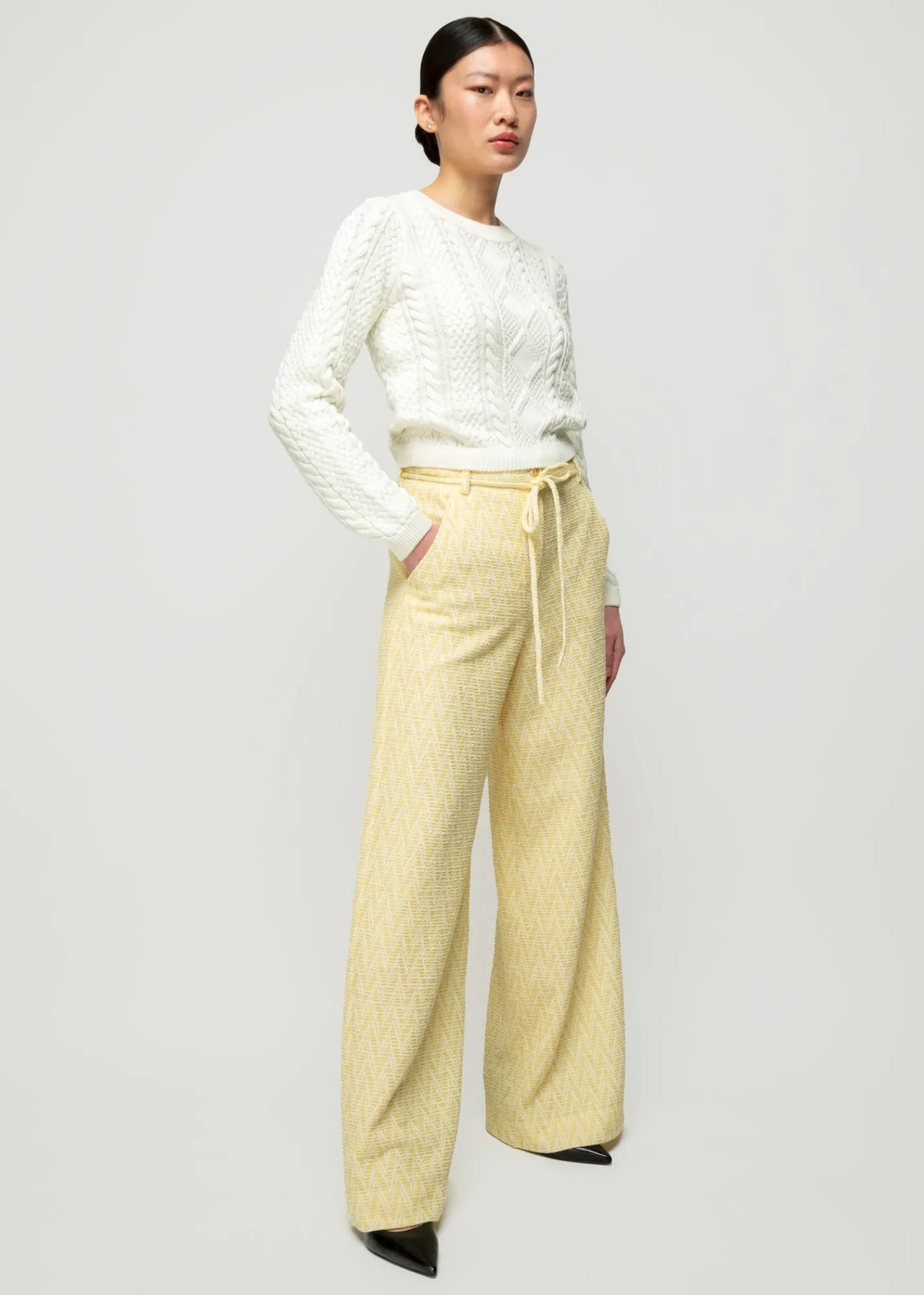 Pantalon Met Zigzag Structuur*Vanilia Shop