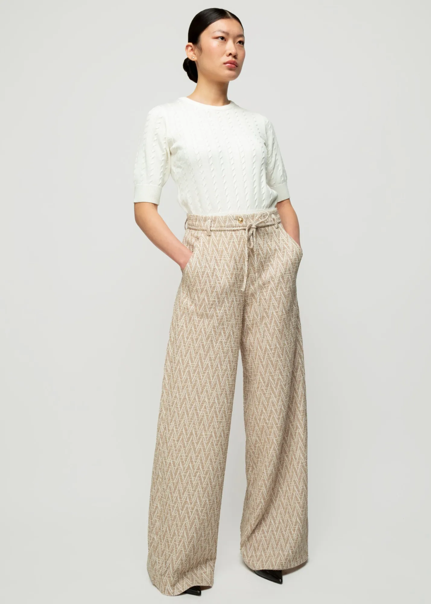 Pantalon Met Zigzag Structuur*Vanilia New