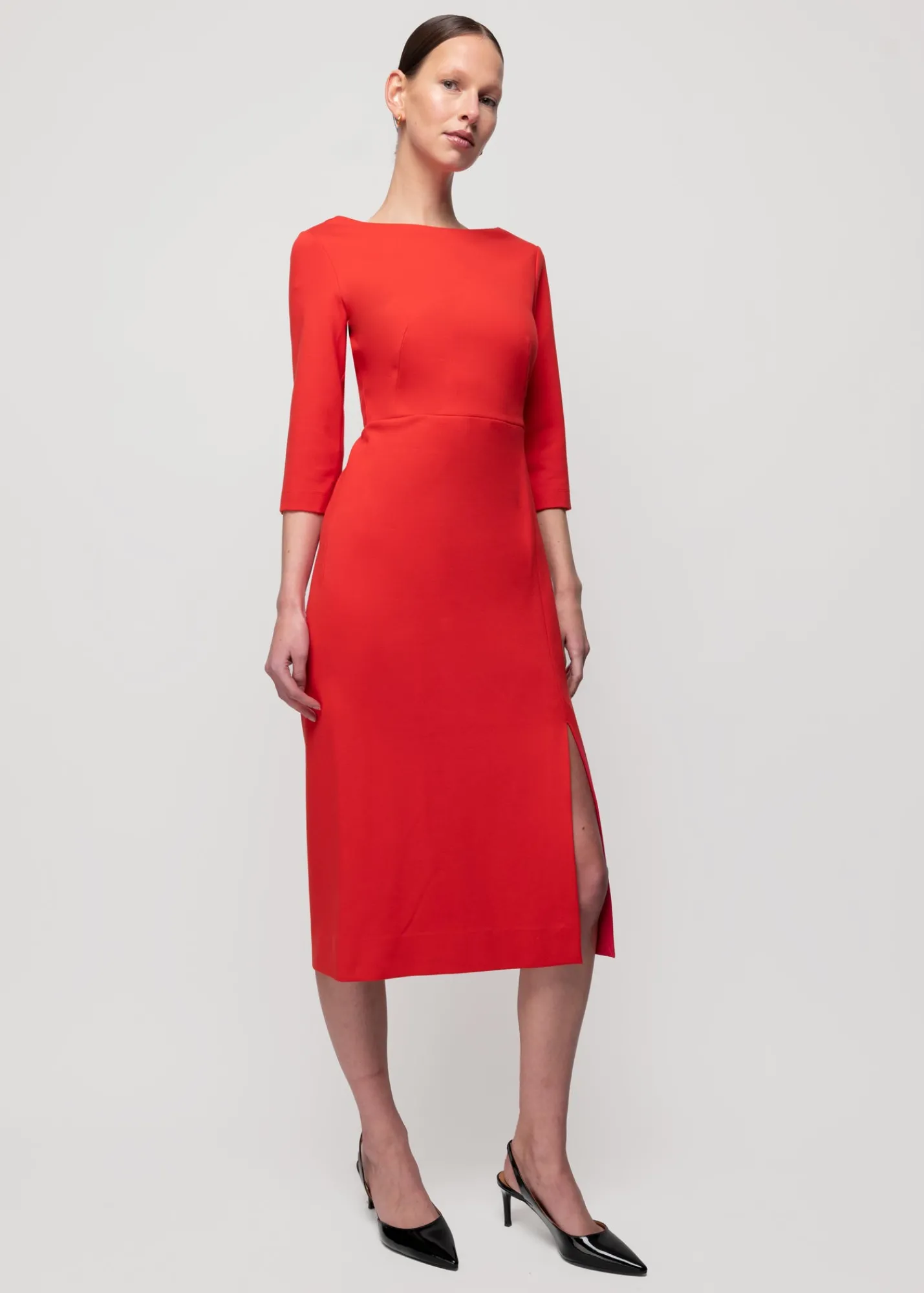 Punto Midi Jurk Met Split*Vanilia Flash Sale