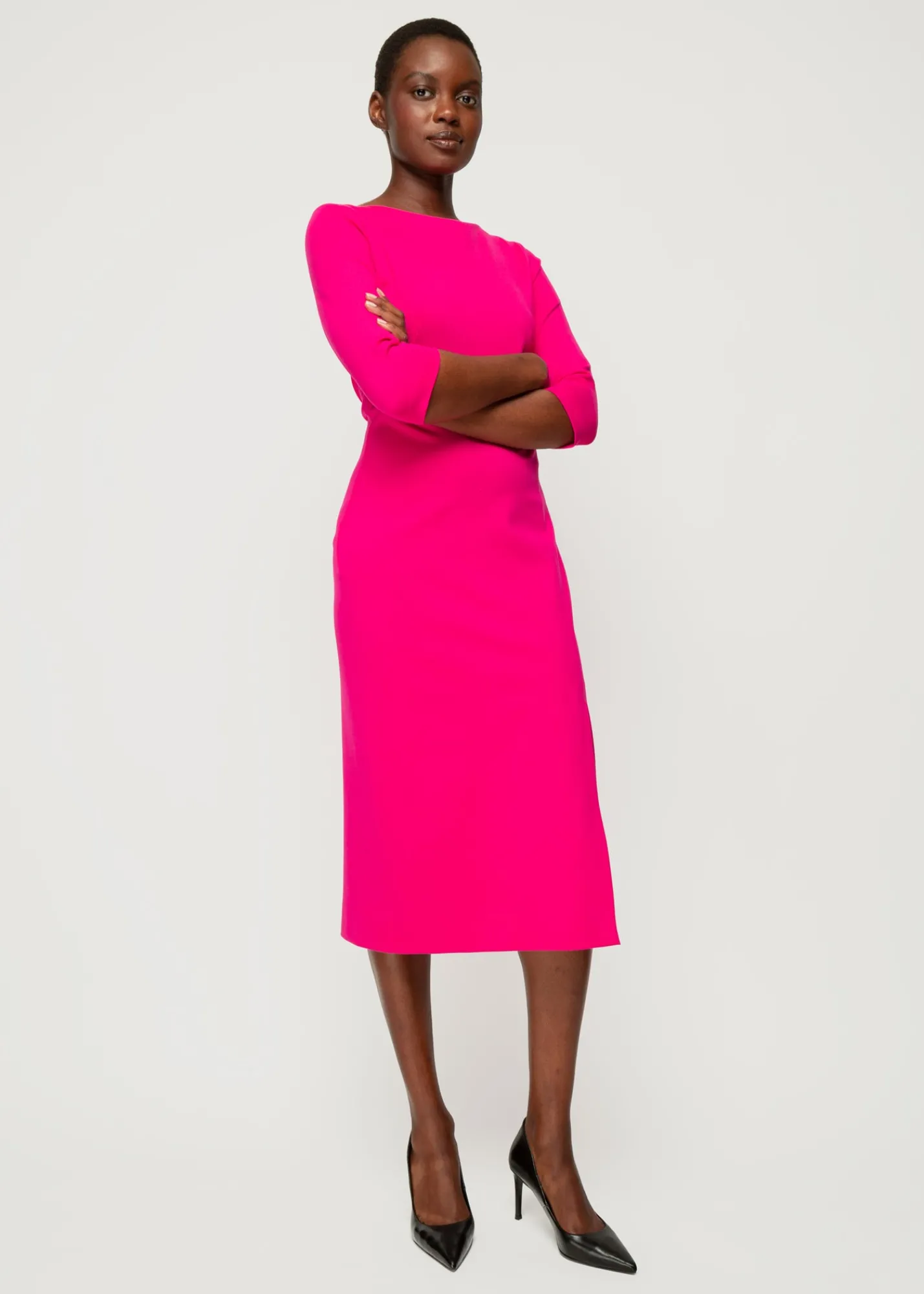 Punto Midi Jurk Met Split*Vanilia Discount