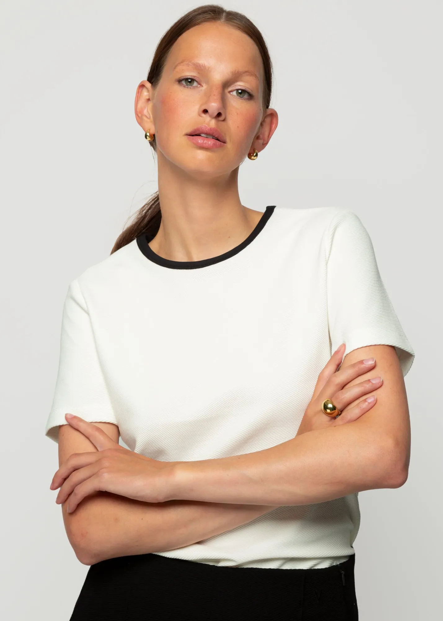 Rib Top Met Ronde Hals*Vanilia Shop