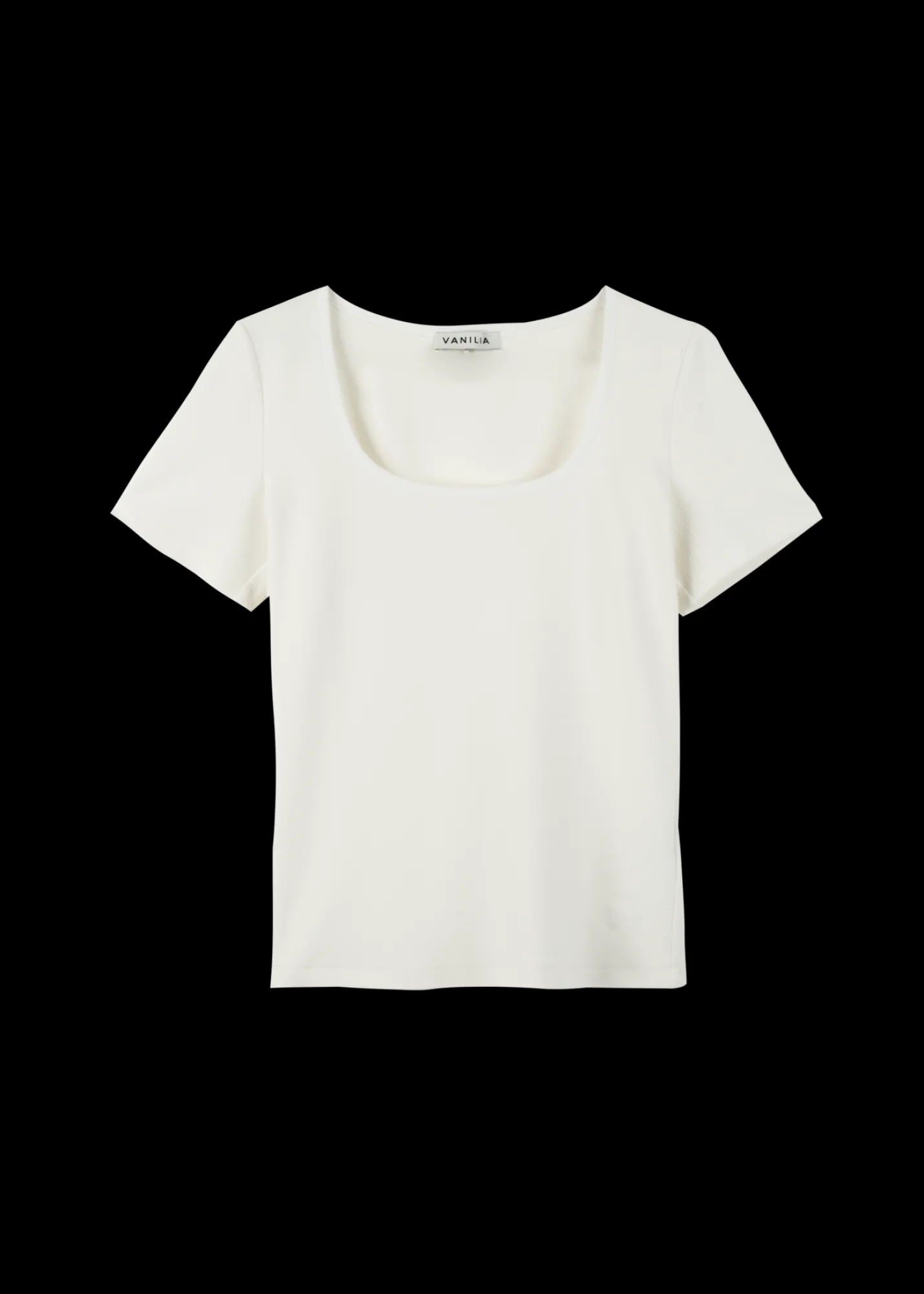 Rib Top Met Vierkante Hals*Vanilia Flash Sale