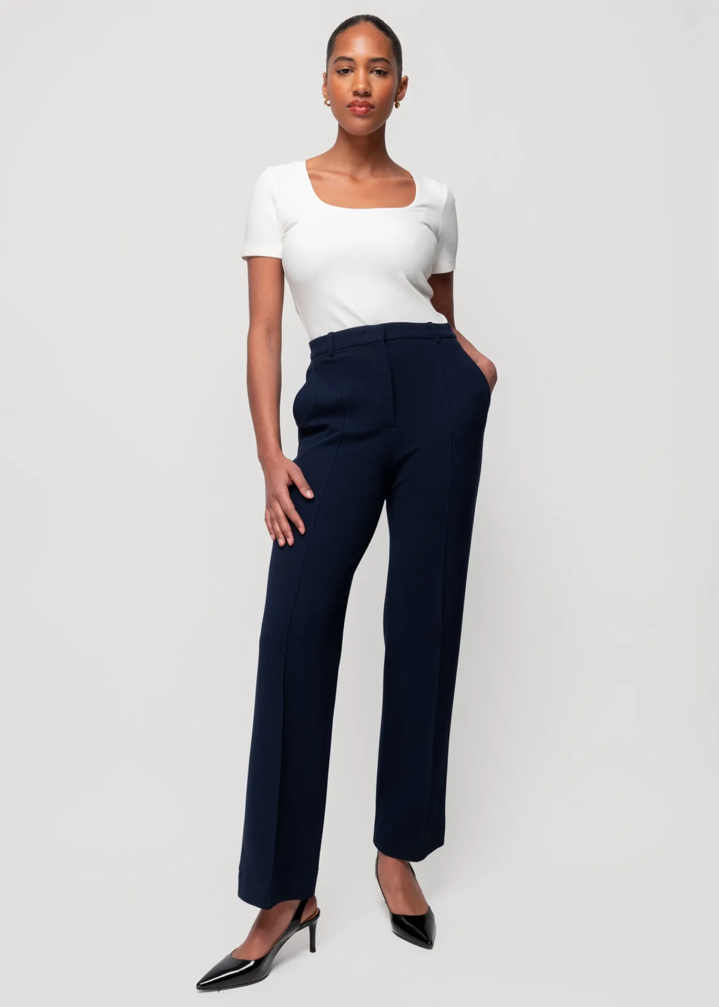 Rib Top Met Vierkante Hals*Vanilia Flash Sale