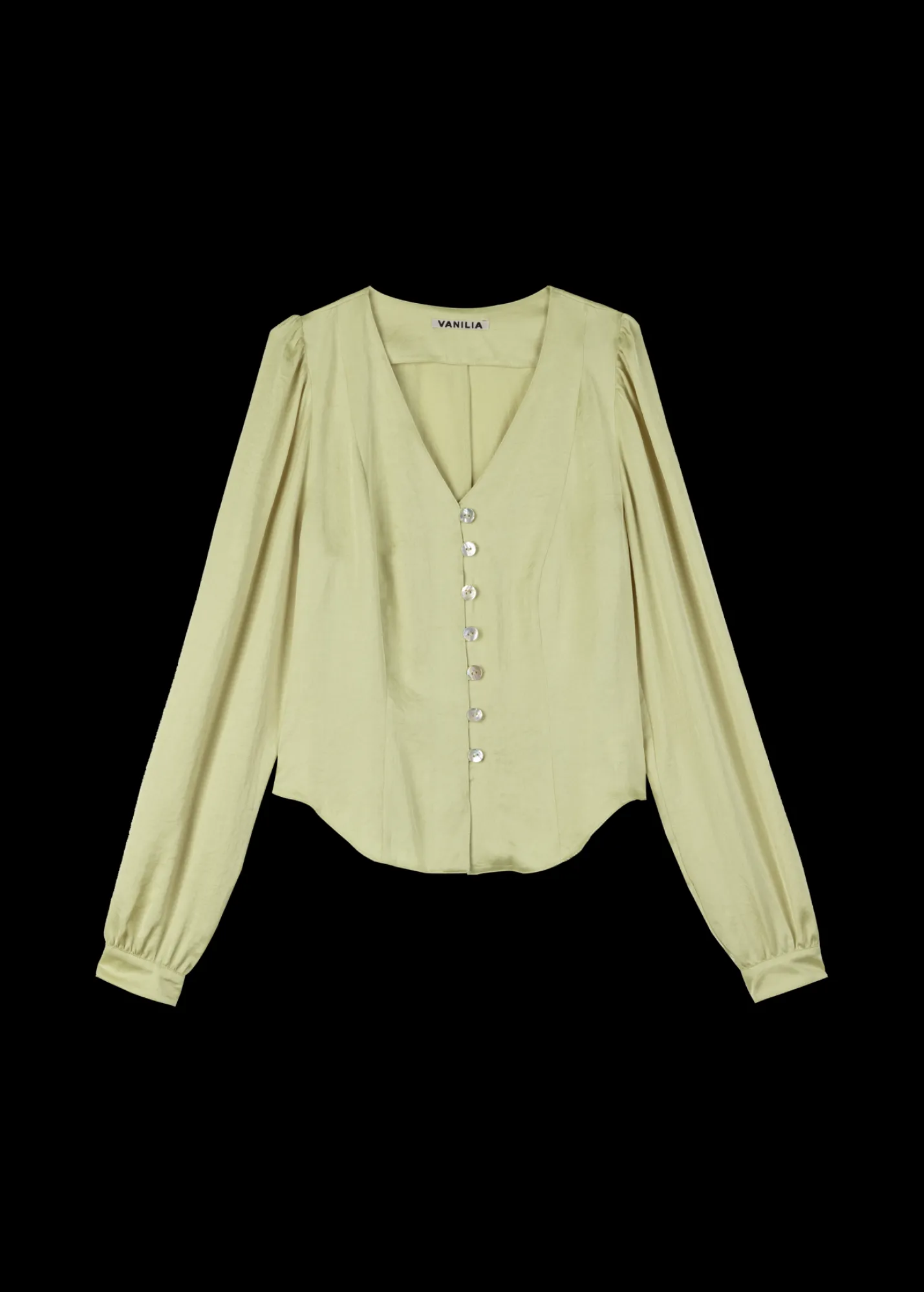 Satijnen Blouse Met Parelmoer*Vanilia Discount