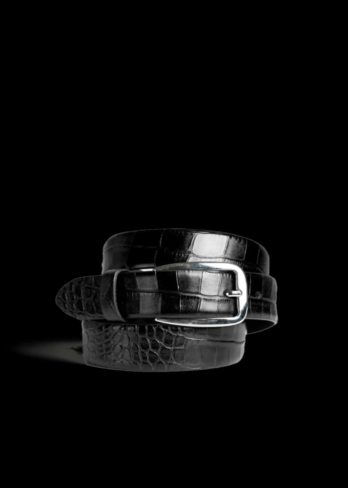 Smalle Croco Riem Met Zilveren Gesp*Vanilia Shop