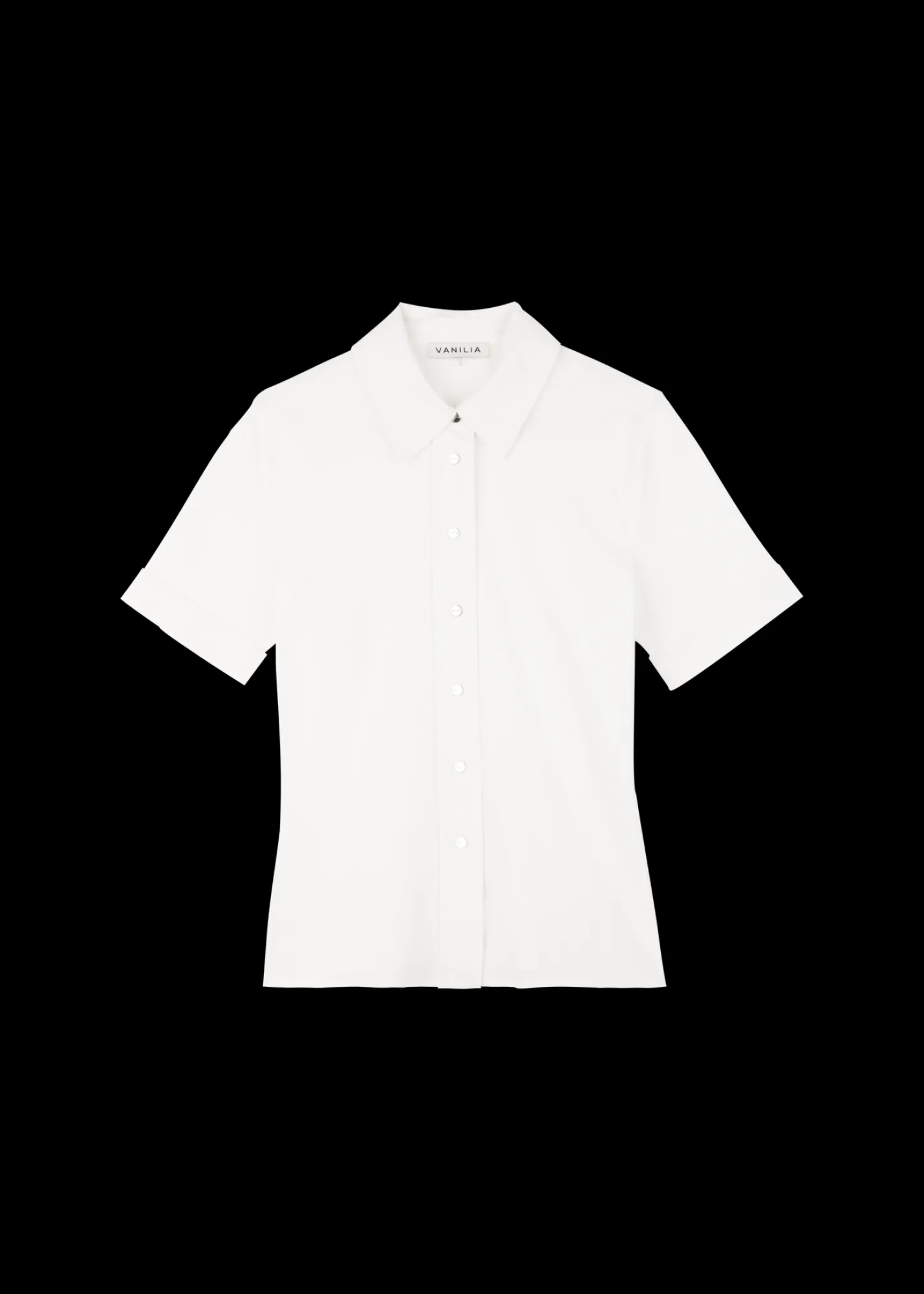 Stretch Blouse Met Korte Mouw*Vanilia Cheap