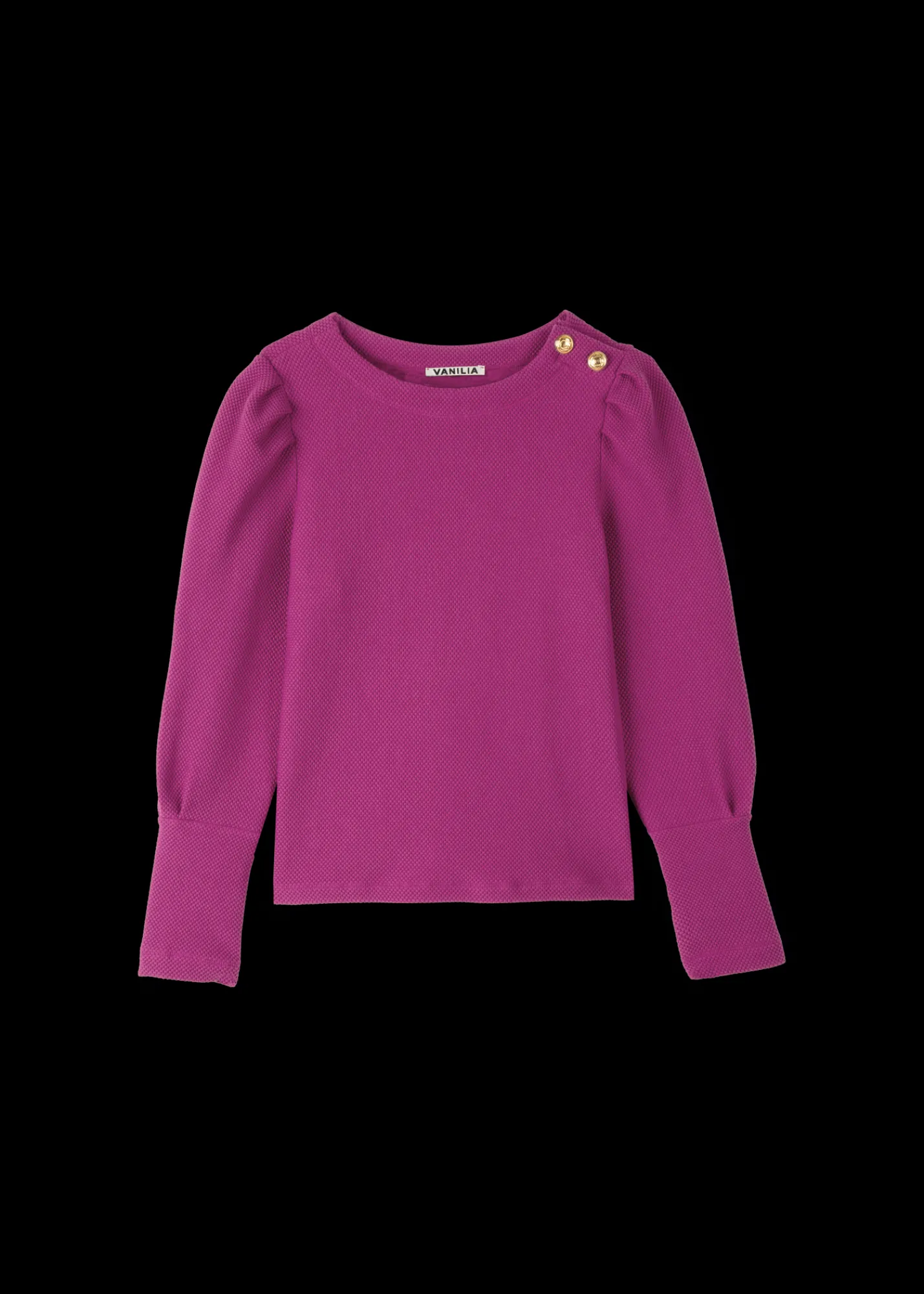 Struc Top Met Gouden Knopen*Vanilia Shop