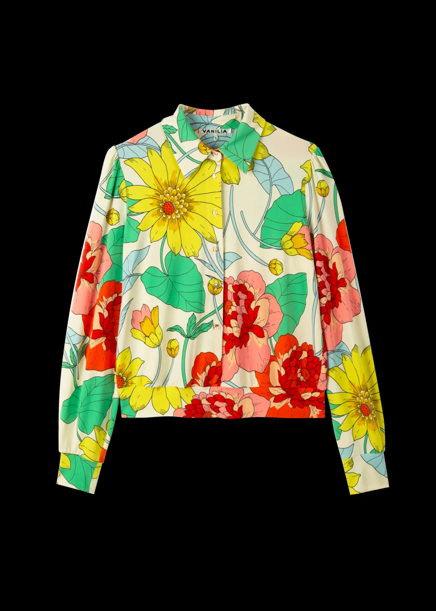 Tricot Blouse Met Bloemenprint*Vanilia Store