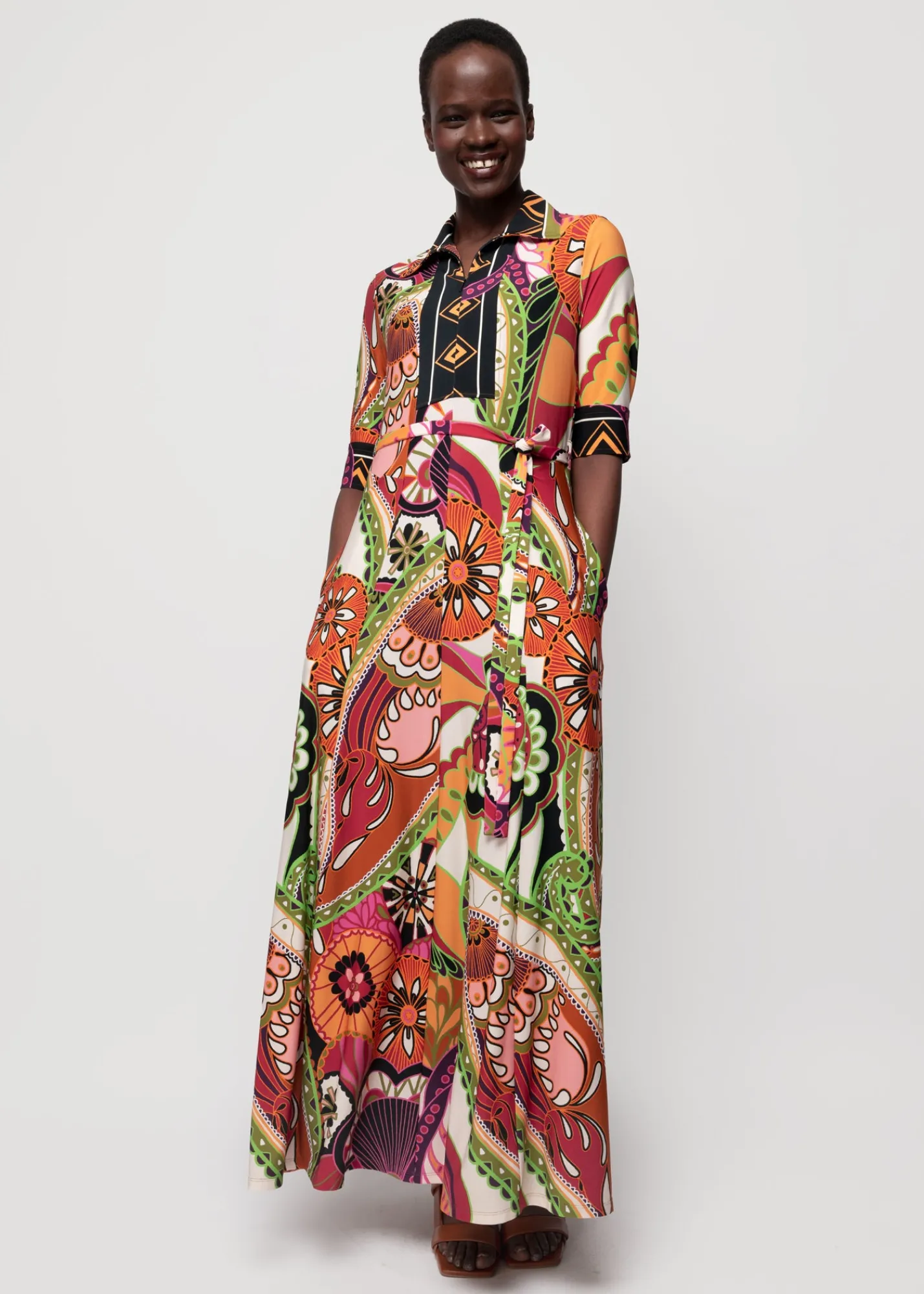 Tricot Maxi-Jurk Met Print*Vanilia Cheap