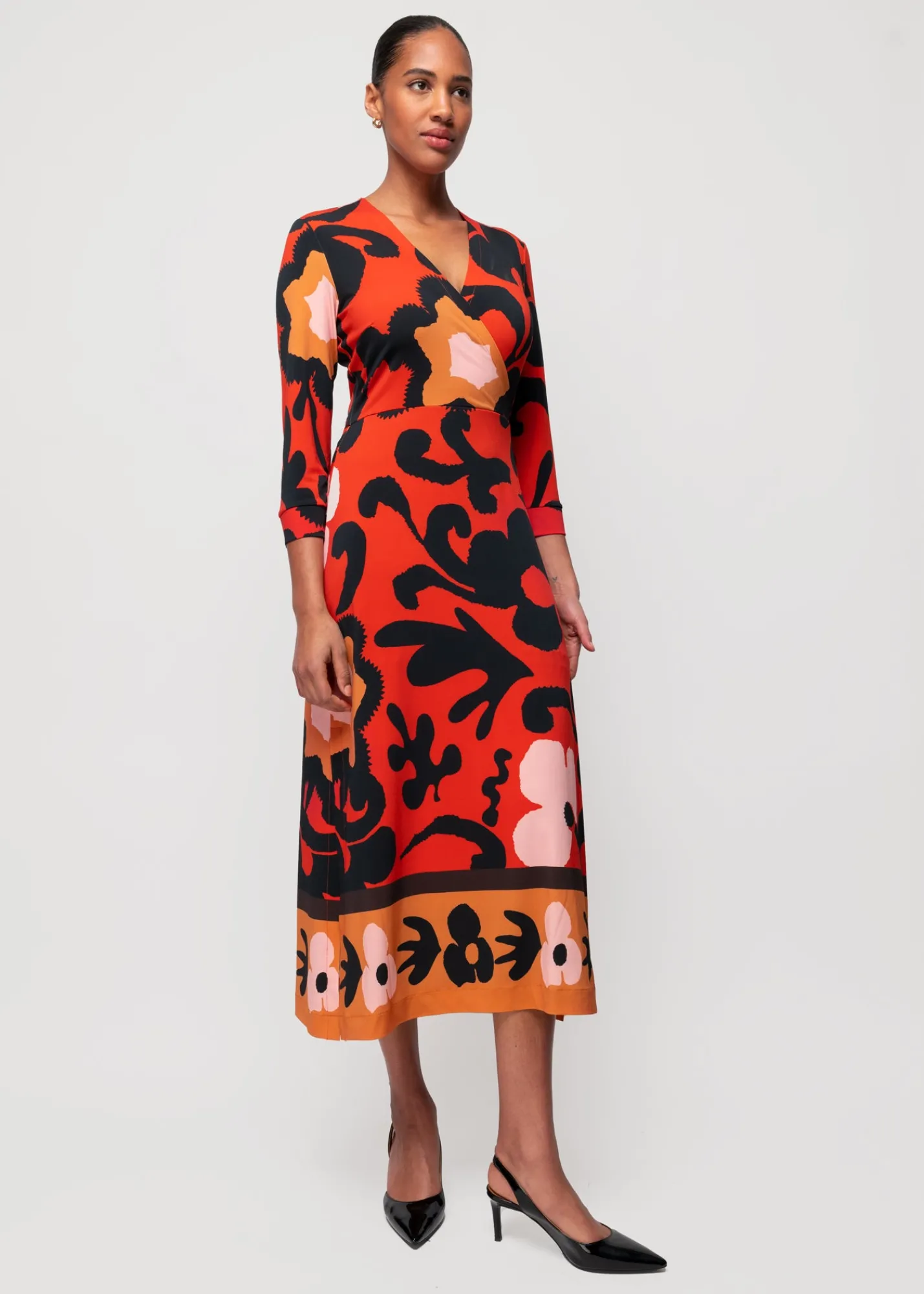 Tricot Midi Jurk Met Bloemenprint*Vanilia Sale