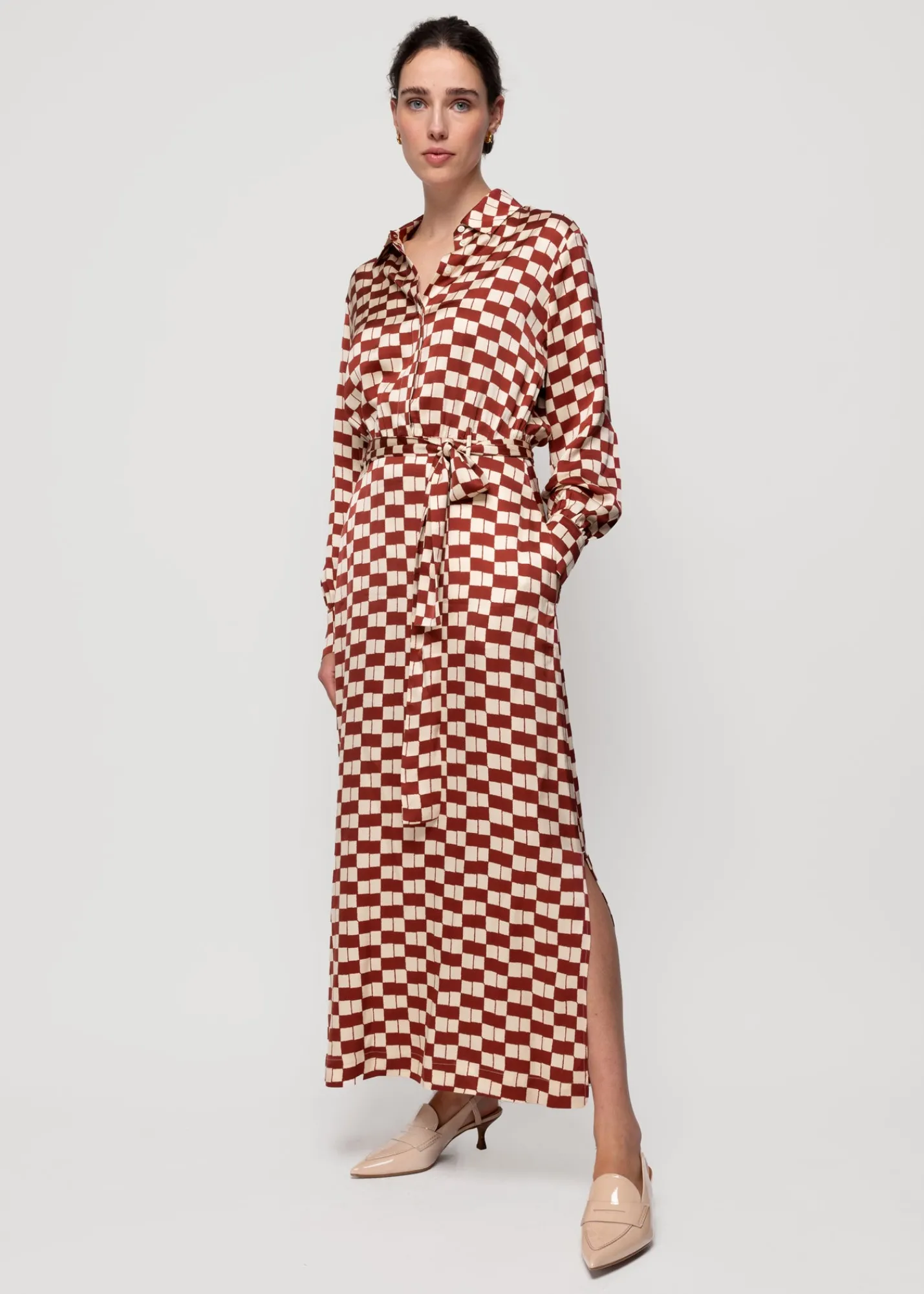 Viscose Midi Jurk Met Blok Print*Vanilia Best