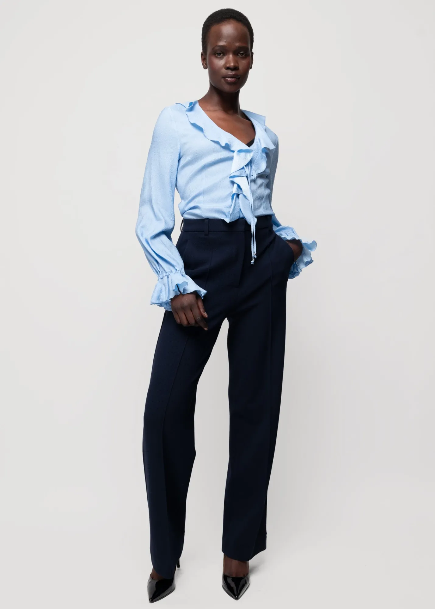 Viscose Ruffle Blouse*Vanilia Clearance