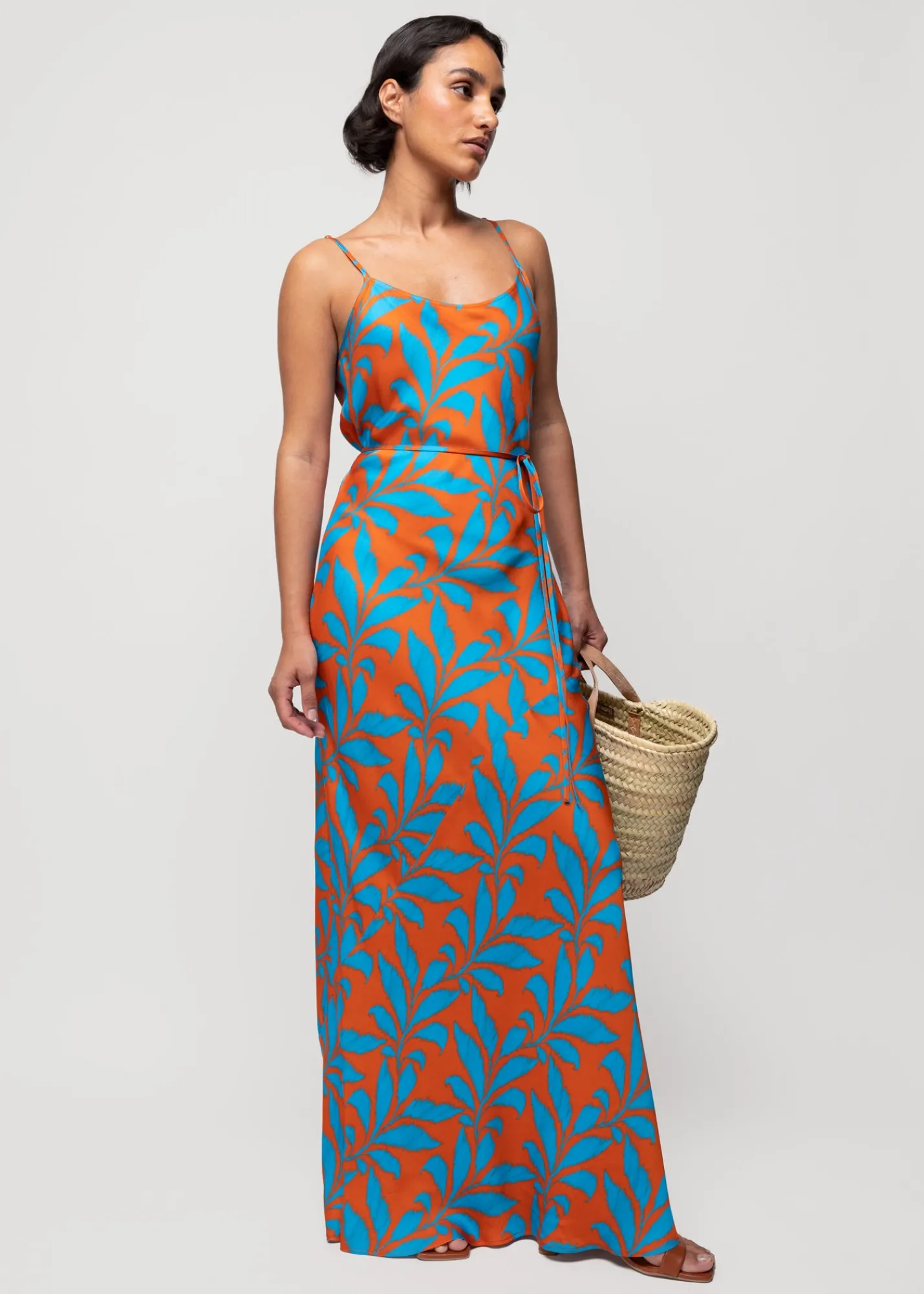 Viscose Slip Dress Met Tropic Print*Vanilia Shop