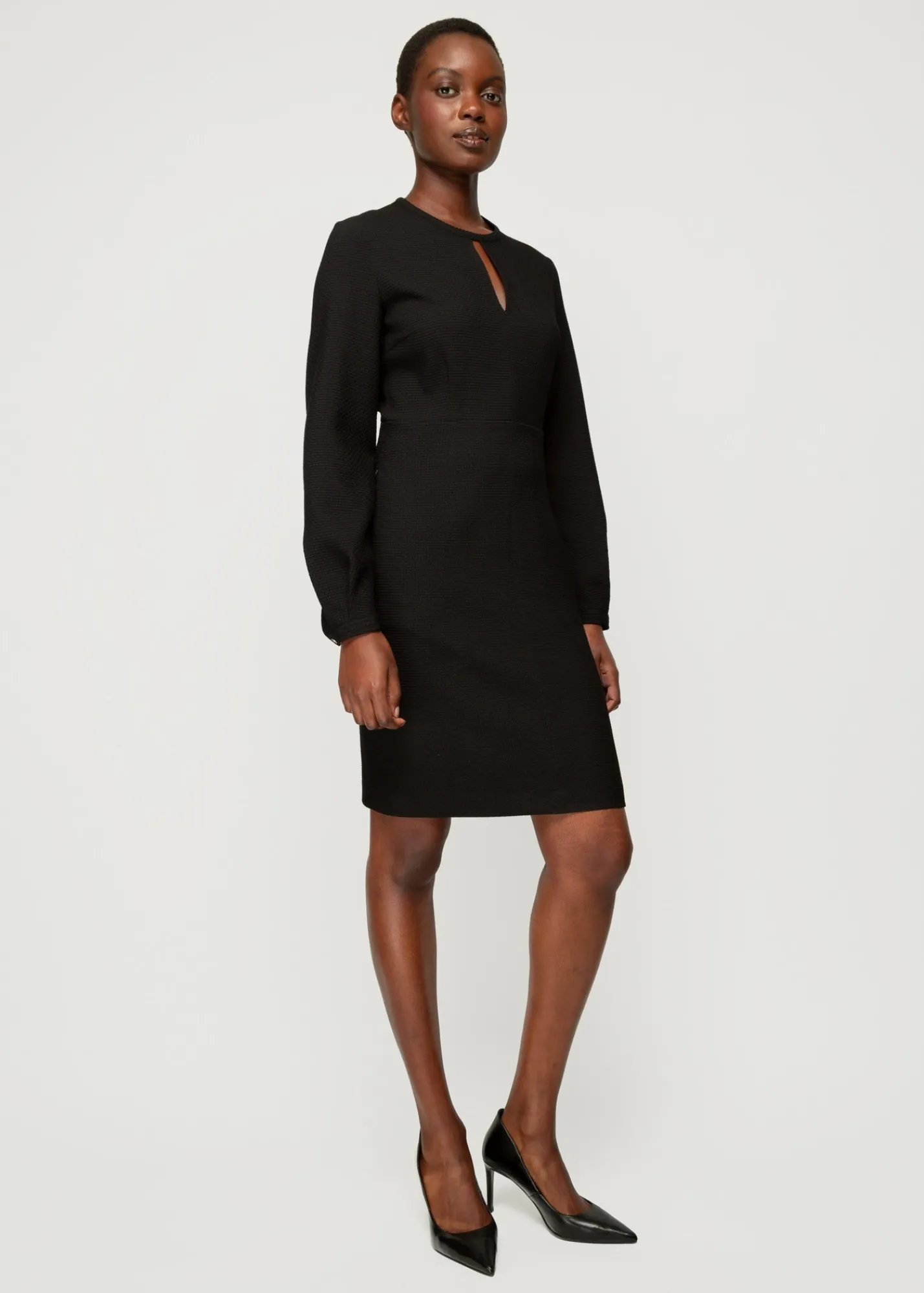 Wafel Jurk Met Couture Mouwen*Vanilia Fashion